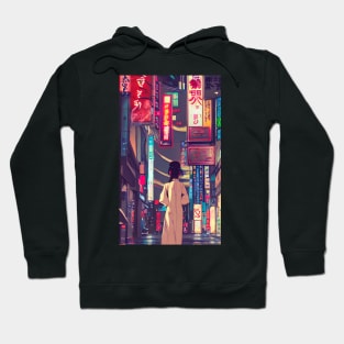 Cyberpunk girl, anime style Hoodie